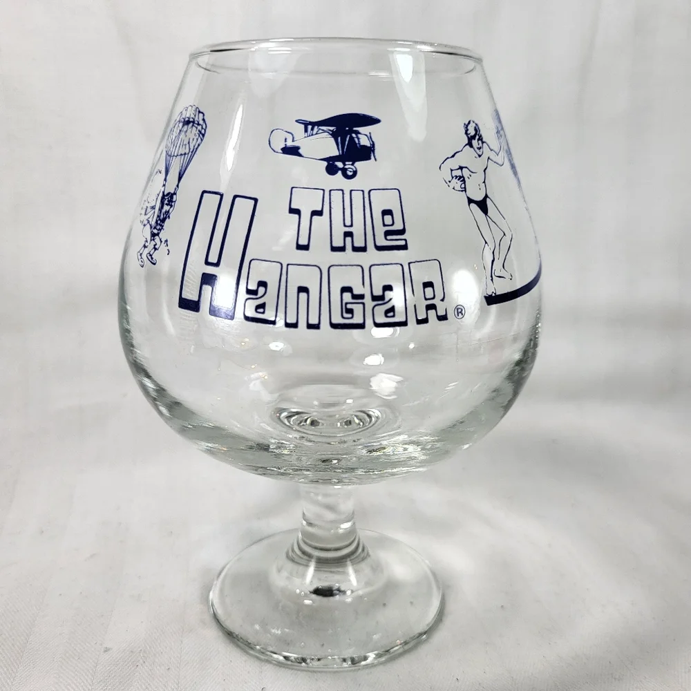 The Hangar Club Brandy Snifter GLASS Camp Springs Maryland Male Dancers